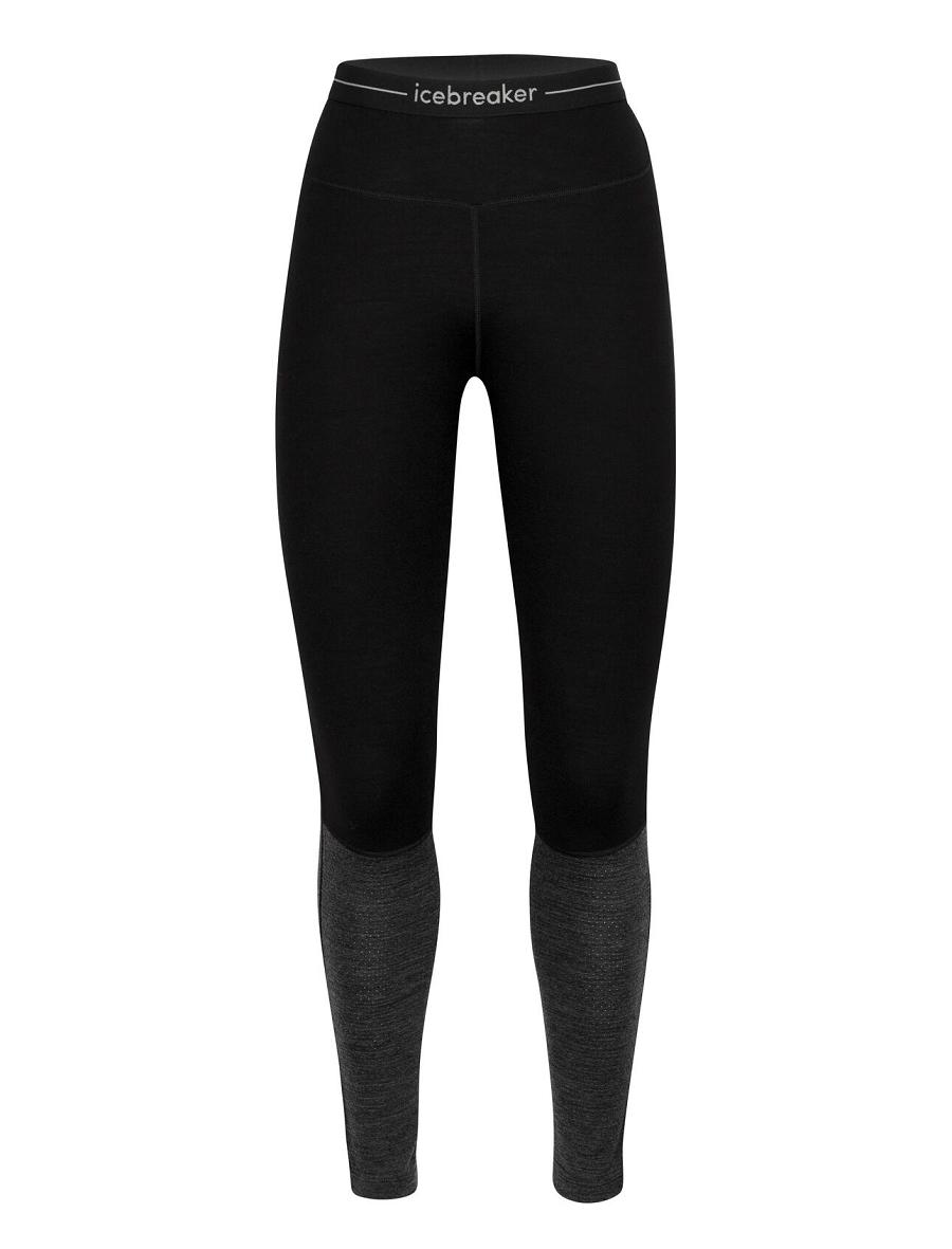 Women\'s Icebreaker Merino 260 ZoneKnit™ Leggings Base Layers Black / Jet Heather | CA 1055QMAZ